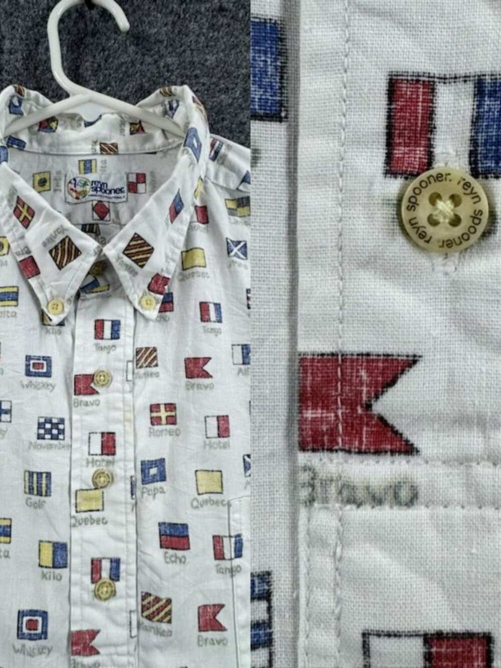 Reyn Spooner Nautical Flags Countries Pullover 2XL Button-Down Short Sleeve Men